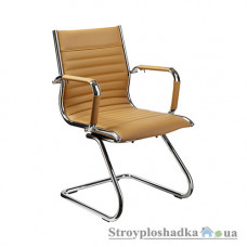 Офисное кресло Group SDM Алабама Х, 56х61х87 см, хромированные полозья и подлокотники, искусственная кожа, бежевый