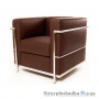 Офісне крісло Group SDM Лекор, 80х72х91 см, хромована основа, натуральна шкіра, коричневий