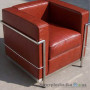 Офісне крісло Group SDM Лекор, 80х72х91 см, хромована основа, натуральна шкіра, коричневий