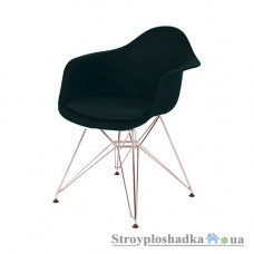 Офисное кресло Group SDM Париж-Тауэр, 70х64х63 см, ножки металлические хромированные, пластик на сиденье, подушка из материала кожзама, черный
