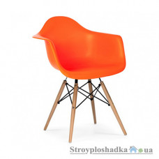 Офісне крісло Group SDM Тауер Вуд, 62х62х80 см, ніжки дерев'яні, пластик, помаранчевий