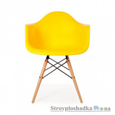 Офісне крісло Group SDM Тауер Вуд, 62х62х80 см, ніжки дерев'яні, пластик, жовтий