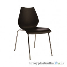 Офисный стул Group SDM Лили, 48х43х79 см, ножки металлические хромированные, полипропилен, черный