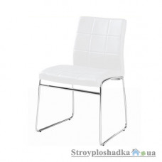 Офісний стілець Group SDM Майамі, 51х50х80 см, ніжки металеві хромовані, штучна шкіра з декоративними строчками, білий