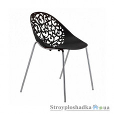 Офисный стул Group SDM Миа, 61х59х78 см, ножки металлические хромированные, пластик, черный
