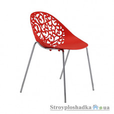 Офісний стілець Group SDM Міа, 61х59х78 см, ніжки металеві хромовані, пластик, червоний