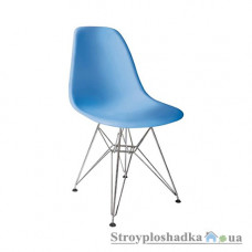 Офісний стілець Group SDM Тауер, 54х46.5х80.5 см, ніжки металеві хромовані, пластик, синій