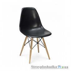 Офісний стілець Group SDM Тауер Вуд, 54х46.5х80.5 см, ніжки дерев'яні, пластик, чорний