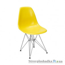 Офісний стілець Group SDM Тауер, 54х46.5х80.5 см, ніжки металеві хромовані, пластик, жовтий