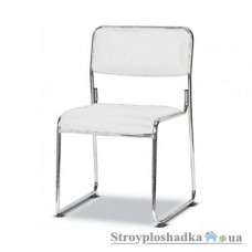 Офісний стілець Group SDM Вега, 50х51х80 см, ніжки металеві хромовані, штучна шкіра, білий