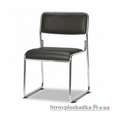 Офісний стілець Group SDM Вега, 50х51х80 см, ніжки металеві хромовані, штучна шкіра, чорний