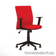 Офісне крісло Nowy Styl Cubic GTP ZT-23, 50х44.5х96-109 см, пластикова хрестовина, з регульованими по висоті підлокітниками, тканина, червоний