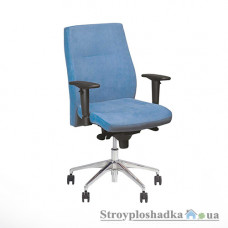 Офісне крісло Nowy Styl Cubic GTP ZT-5, 50х44.5х96-109 см, пластикова хрестовина, з регульованими по висоті підлокітниками, тканина, блакитний