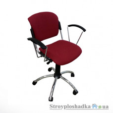 Офісне крісло Nowy Styl Era GTP Chrome (Lovato) ZT-15, 47х44х81-94 см, хромована база, тканина, бордовий
