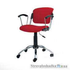 Офісне крісло Nowy Styl Era GTP Chrome (Lovato) ZT-23, 47х44х81-94 см, хромована база, тканина, червоний