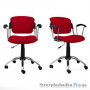 Офісне крісло Nowy Styl Era GTP Chrome (Lovato) ZT-23, 47х44х81-94 см, хромована база, тканина, червоний