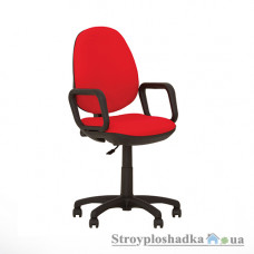 Офісне крісло Nowy Styl Komfort GTP Freestyle CH-79, 46.5х42х96.5-116 см, пластикова хрестовина, з підлокітниками, тканина, червоний