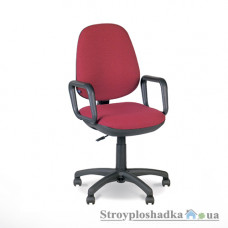 Офісне крісло Nowy Styl Komfort GTP Freestyle ZT-15, 46.5х42х96.5-116 см, пластикова хрестовина, з підлокітниками, тканина, бордовий