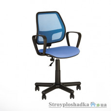 Офісне крісло Nowy Styl Alfa GTP(J) ОН/5 С-6, 46х38х87-106 см, пластикова хрестовина, тканина, блакитний