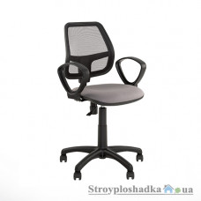 Офісне крісло Nowy Styl Alfa GTP (Synchro Light) ОН-5 ZT-24, 46х38х87-106 см, пластикова хрестовина, тканина, сіра