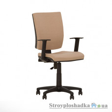 Офісне крісло Nowy Styl Chinque GTP (Freestyle) ZT-11, 49х44.5х98-111 см, пластикова хрестовина, з нерегульованими підлокітниками по висоті, тканина, бежевий