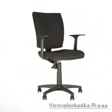 Офісне крісло Nowy Styl Chinque GTP (Freestyle) ZT-25, 49х44.5х98-111 см, пластикова хрестовина, з регульованими підлокітниками, тканина, чорний