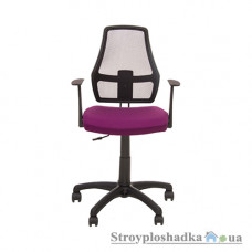 Офісне крісло Nowy Styl Fox 12+ GTP (Freestyle) CN 204, 48х40х91-110 см, механізм Freestyle, з підлокітниками, сітка/тканина, фіолетовий