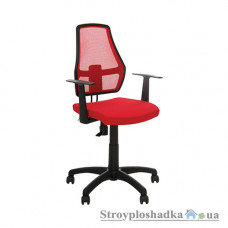 Офісне крісло Nowy Styl Fox 12+ GTP (Freestyle) ZT 23, 48х40х91-110 см, механізм Freestyle, з підлокітниками, сітка/тканина, червоний