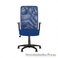 Офісне крісло Nowy Styl Inter GTP OH/5 ZT-25, 49.5х65х104-117.5 см, з регульованими по висоті підлокітниками, сітка/тканина, синій