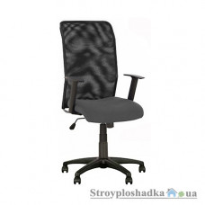Офісне крісло Nowy Styl Inter GTP OH/5 ZT-7, 49.5х65х104-117.5 см, з регульованими по висоті підлокітниками, сітка/тканина, чорний