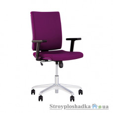 Офісне крісло Nowy Styl Madame R Black CN-204, 44х46х93-107 см, механізм гойдання на алюмінієвій базі, тканина, фіолетовий