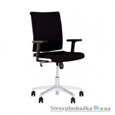 Офисное кресло Nowy Styl Madame R Black Eco-30, 44х46х93-107 см, механизм качания на алюминиевой базе, ткань, черный