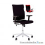 Офісне крісло Nowy Styl Madame R Black Eco-30, 44х46х93-107 см, механізм гойдання на алюмінієвій базі, тканина, чорний