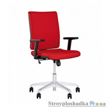Офісне крісло Nowy Styl Madame R Black Eco-90, 44х46х93-107 см, механізм гойдання на алюмінієвій базі, тканина, червоний