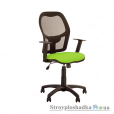 Офісне крісло Nowy Styl Master Net GTP OH-5 FJ-6, 46х45х100-113 см, механізм synchro light, сітка/тканина, чорно-зелений