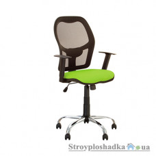 Офісне крісло Nowy Styl Master Net GTP Chrome OH-5 FJ-6, 46х45х100-113 см, механізм synchro light, сітка/тканина, зелений