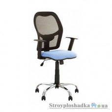 Офісне крісло Nowy Styl Master Net GTP Chrome OH-6 LS-17, 46х45х100-113 см, механізм synchro light, сітка/тканина, блакитний