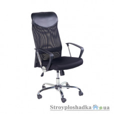 Офисное кресло Signal Q-025 black, 62х64х111-120 см, механизм качания Tilt, ткань-чёрный, сетка-чёрный
