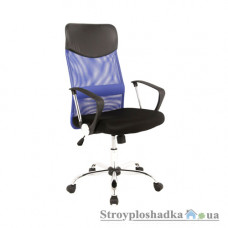 Офісне крісло Signal Q-025 blue-black, 62х64х111-120 см, механізм гойдання Tilt, тканина-чорна, сітка-синій