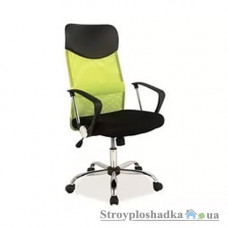 Офісне крісло Signal Q-025 green-black, 62х64х111-120 см, механізм гойдання Tilt, тканина-чорна, сітка-зелений