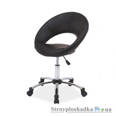 Офісне крісло Signal Q-128black, 60х41х75-88 см, металева хрестовина, екошкіра, чорний