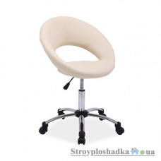 Офисное кресло Signal Q-128 cream, 60х41х75-88 см, металлическая крестовина, экокожа, кремовый