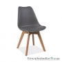 Офисный стул Signal Kris gray, 49х43х83 см, деревянные ножки, дерево, пластмасса/экокожа, серый
