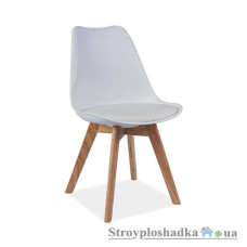 Офісний стілець Signal Kris white, 49х43х83 см, дерев'яні ніжки, дерево, пластмаса/екошкіра, білий