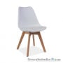 Офисный стул Signal Kris white, 49х43х83 см, деревянные ножки, дерево, пластмасса/экокожа, белый