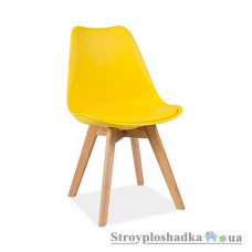 Офісний стілець Signal Kris yellow, 49х43х83 см, дерев'яні ніжки, дерево, пластмаса/екошкіра, жовтий