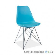 Офісний стілець Signal Tim blue, 49х50х85 см, ніжки-метал, пластмаса/екошкіра, синій