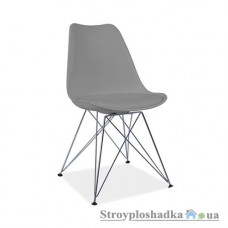 Офісний стілець Signal Tim gray, 49х50х85 см, ніжки-метал, пластмаса/екошкіра, сірий
