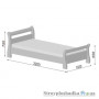 Кровать Эстелла Диана, 80х190 см, массив бук, 107 белый