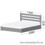 Ліжко Естелла Селена, 120х200 см, масив бук, 108 каштан